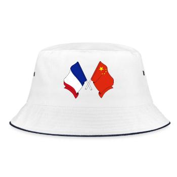 Drapeau de la France et drapeau de la Chine - Bob - blanc/marine - Devant