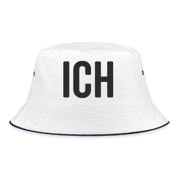Ich Statement Design - Bucket Hat - Weiß/Navy - Vorne
