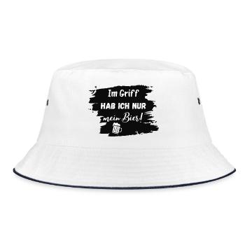 Im Griff hab ich nur mein Bier! - Bucket Hat - Weiß/Navy - Vorne