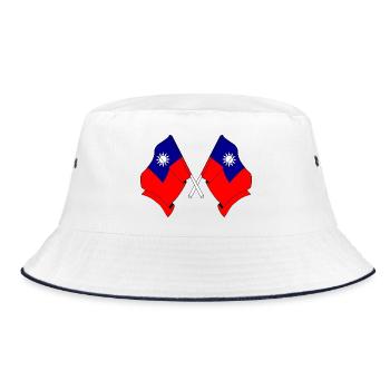 Deux drapeaux croisés depuis Taïwan - Bob - blanc/marine - Devant