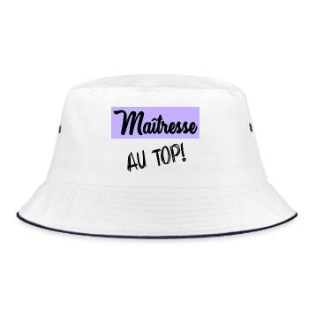GELIEBTE. VIELEN DANK. DANKE, HERRIN - Bucket Hat - Weiß/Navy - Vorne