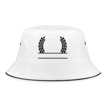 Grain Wreath Name Banner - Bucket Hat - white/navy - Front