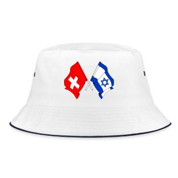 Drapeau de la Suisse et drapeau d’Israël - Bob - blanc/marine - Devant