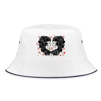 Sternzeichen Stern Logo Zwillinge - Bucket Hat - Weiß/Navy - Vorne