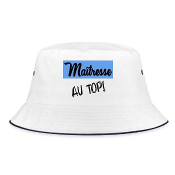 THANK YOU MISTRESS - Bucket Hat - white/navy - Front