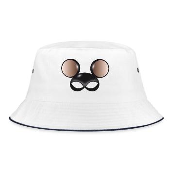 mysterious mouse mask with big mouse ears - Bucket Hat - white/navy - Front