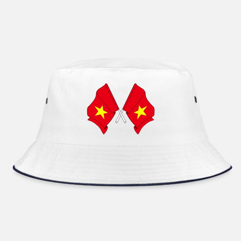 Two flags crossed Vietnam Bucket Hat