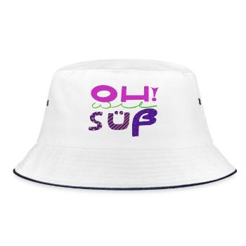 Expressive, handwritten fun art - Bucket Hat - white/navy - Front