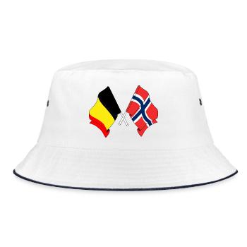 Flag Belgium, flag Norway - Bucket Hat - white/navy - Front