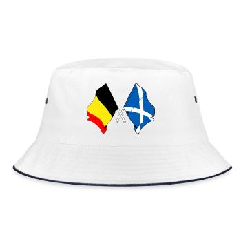 Flag of Belgium, flag of Scotland - Bucket Hat - white/navy - Front