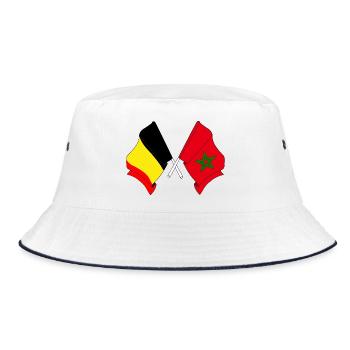 Drapeau de la Belgique, drapeau du Maroc - Bob - blanc/marine - Devant