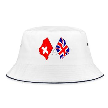 Drapeau Suisse, drapeau Angleterre - Bob - blanc/marine - Devant