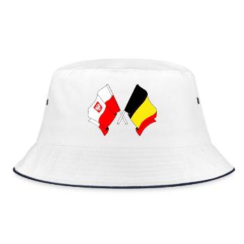 Flag Poland, flag Belgium - Bucket Hat - white/navy - Front