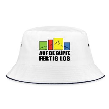 on the Güpfe get set, go-on the summits, get set, go - Bucket Hat - white/navy - Front
