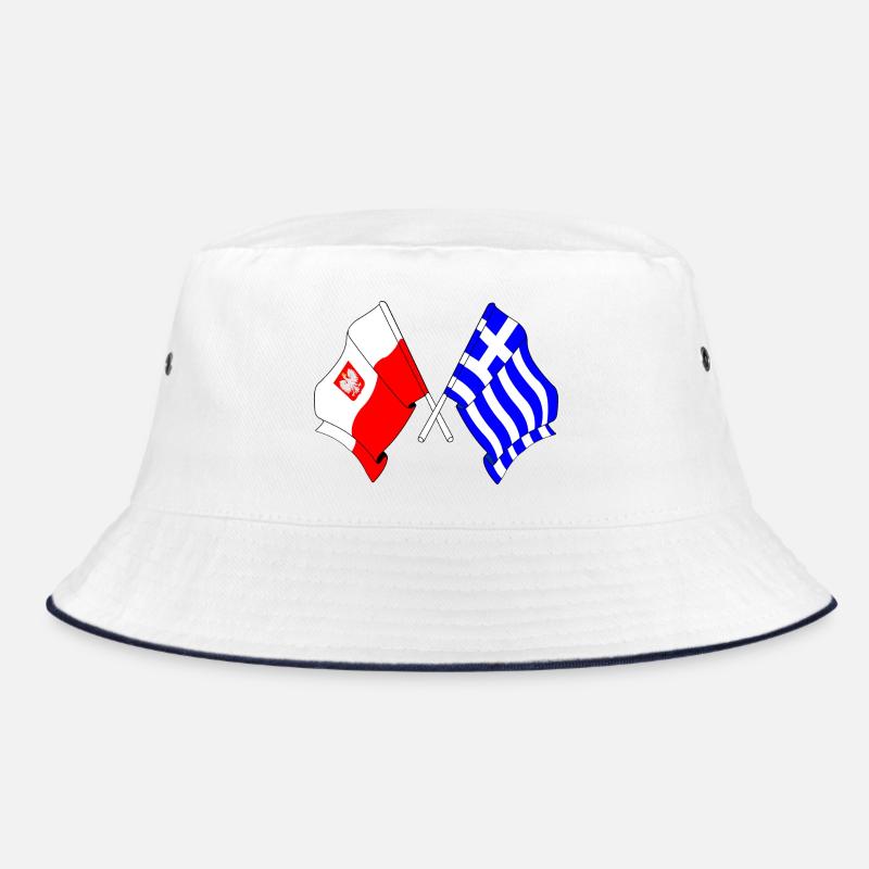 Flag Poland, flag Greece Bucket Hat