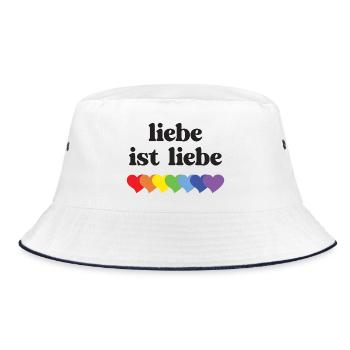 LGBT Pride Month - Liebe ist Liebe - Bucket Hat - white/navy - Front