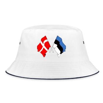 Flag Denmark flag Estonia - Bucket Hat - white/navy - Front