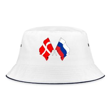 Flag Denmark, flag Russia - Bucket Hat - white/navy - Front