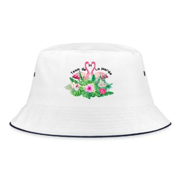 Tropical Flamingo Bridal Team - Bucket Hat - white/navy - Front