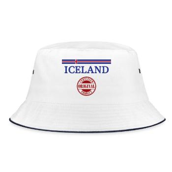 Flag of Iceland, Icelandic pride - Bucket Hat - white/navy - Front