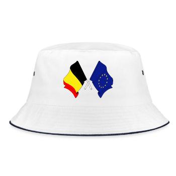 Flag Belgium Europe - Bucket Hat - white/navy - Front