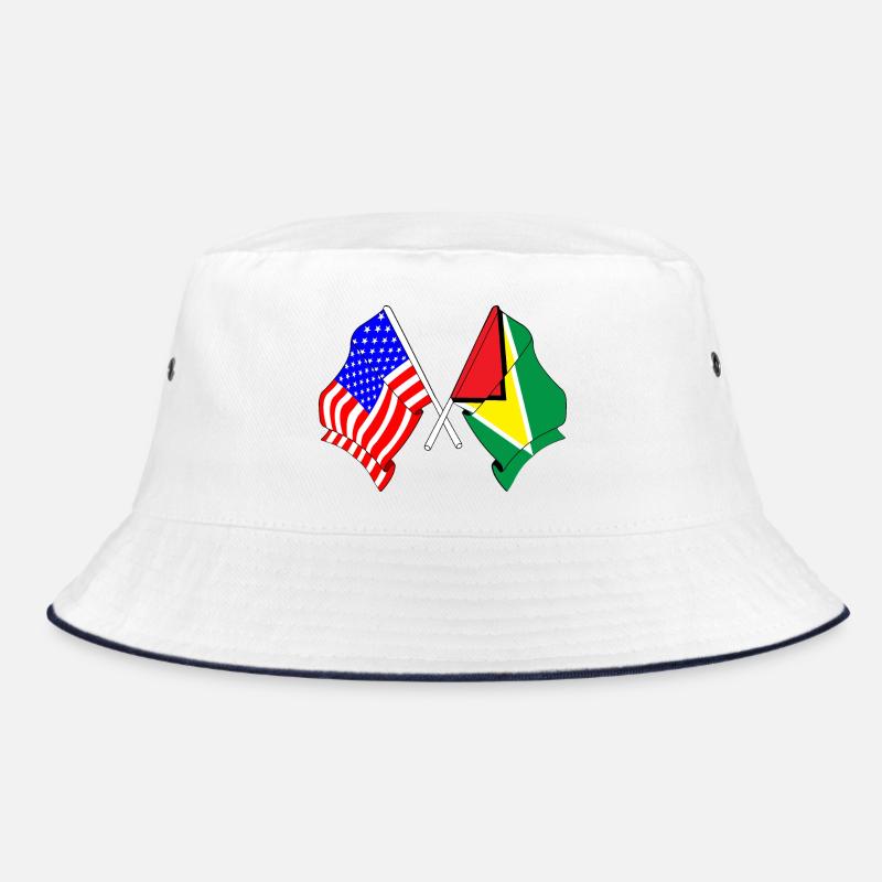 Drapeau des États-Unis et drapeau de la Guyane - Bob - blanc/marine