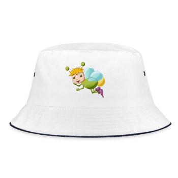 niedliches Comic Glühwürmchen - Bucket Hat - Weiß/Navy - Vorne