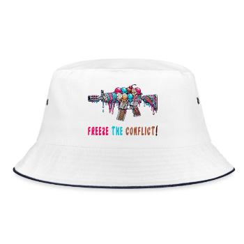 Konflikt eingefrieren Eiscreme - Bucket Hat - Weiß/Navy - Vorne