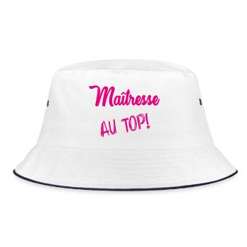 GELIEBTE. VIELEN DANK. DANKE HERRIN - Bucket Hat - Weiß/Navy - Vorne