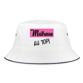 MISTRESS. THANK YOU. THANK YOU MISTRESS. MISTRESS - Bucket Hat - white/navy - Front