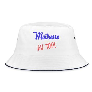 GELIEBTE. VIELEN DANK. DANKE HERRIN - Bucket Hat - Weiß/Navy - Vorne