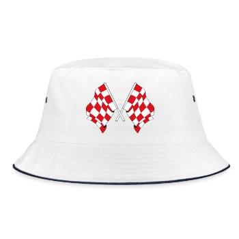 Two flags of the province of North Brabant - Bucket Hat - white/navy - Front