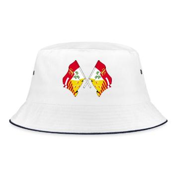 Deux drapeaux province de Liège Belgique - Bob - blanc/marine - Devant