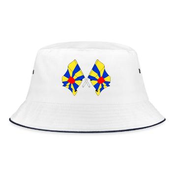 Two flags West Flanders Belgium - Bucket Hat - white/navy - Front