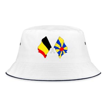 Flag Belgium and flag West Flanders - Bucket Hat - white/navy - Front