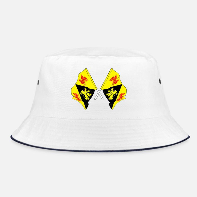 Two flags Walloon Brabant Belgium Bucket Hat