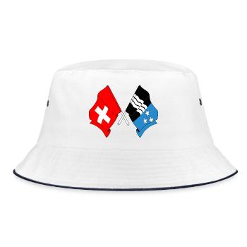 Drapeau de la Suisse et drapeau de l’Argovie - Bob - blanc/marine - Devant