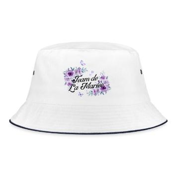 Purple floral bridal team - Bucket Hat - white/navy - Front