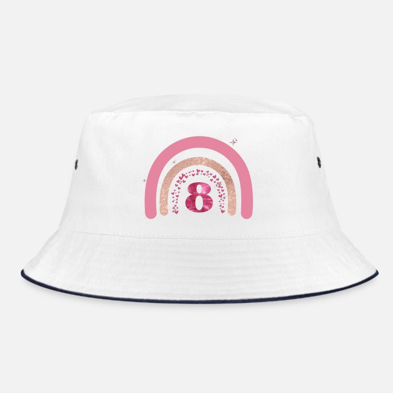 8th Birthday Rainbow Rose Bucket Hat
