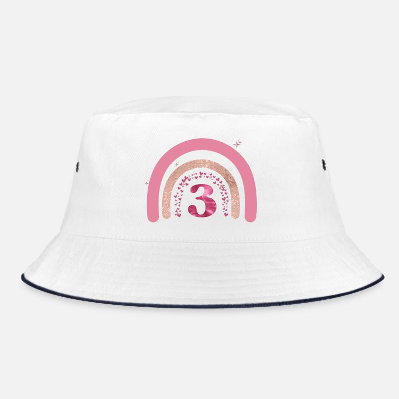 3rd Birthday Rainbow Rose Bucket Hat