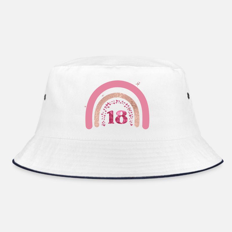 18th Birthday Rainbow Rose Bucket Hat