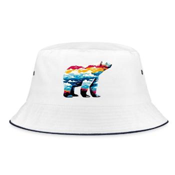 Polar bear - Bucket Hat - white/navy - Front
