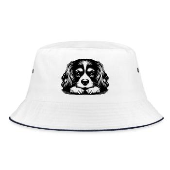 Cavalier King Charles Tête d’Épagneul avec Pattes - Bob - blanc/marine - Devant