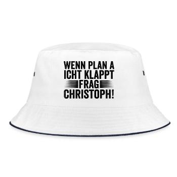 First name Chris Christoph - Bucket Hat - white/navy - Front