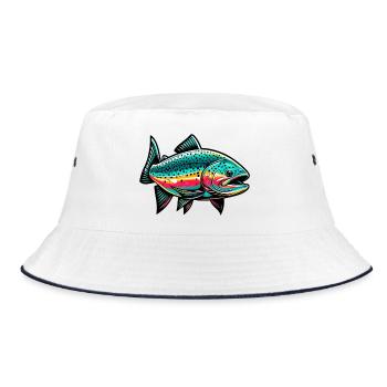 Salmon - Bucket Hat - white/navy - Front