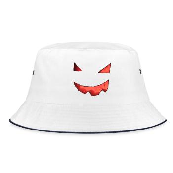 Pumpkin Face - Bucket Hat - white/navy - Front