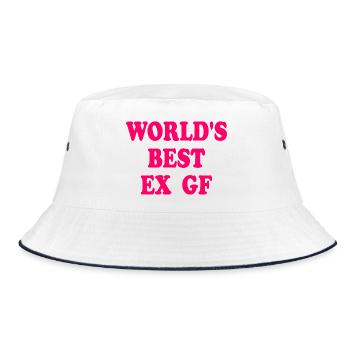 worlds best ex gf - Bucket Hat - white/navy - Front