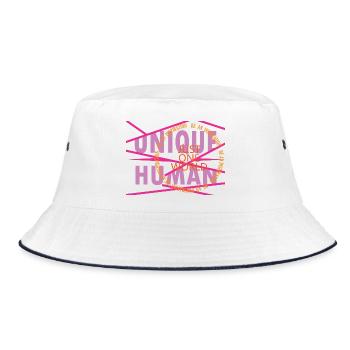 Unique person – Just one World. - Bucket Hat - white/navy - Front