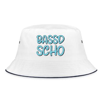 Bassd scho - Bucket Hat - Weiß/Navy - Vorne