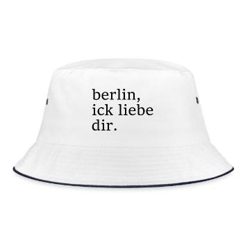 berlin, ick liebe dir. - Dialekt - Mundart - Bucket Hat - Weiß/Navy - Vorne